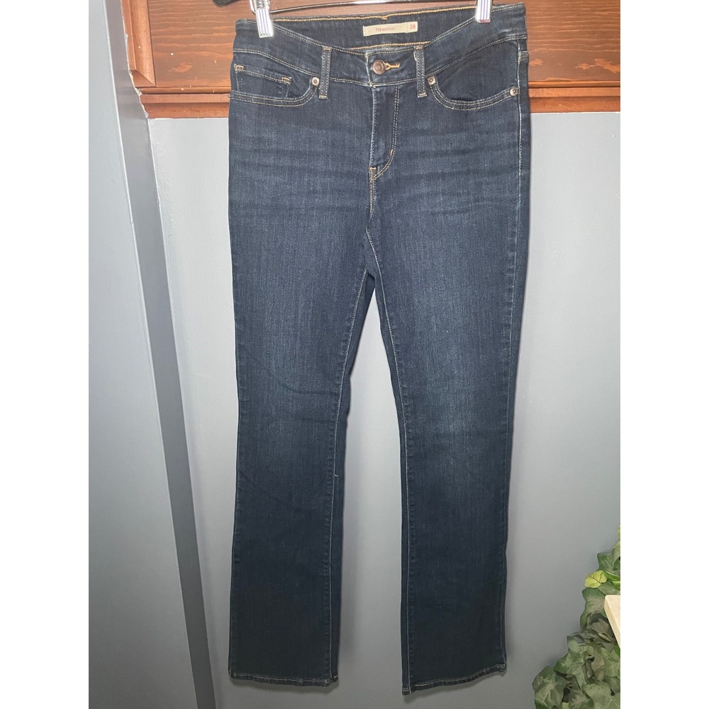 Levis 715 Bootcut Jeans Womens Size 28 Dark Wash Indigo Denim Mid Rise Stretch